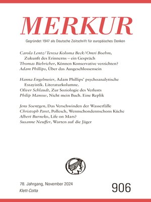 cover image of MERKUR 11/2024, Jg.78